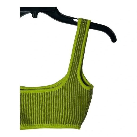 1789. REVOLVE X FOR LOVES & LEMONS GEMMA BRALETTE SIZE XSMALL KNITTED LIME GREEN - Picture 7 of 8